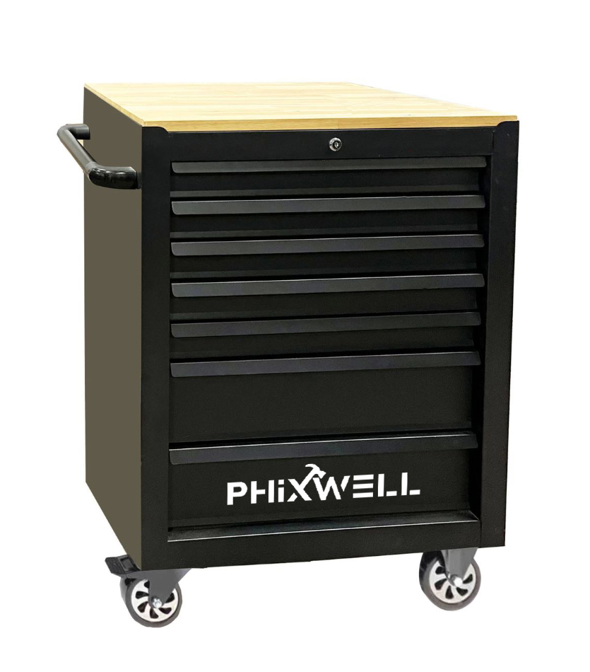 719506 PHIXWELL 7 laci kabinet storan dengan kaunter kayu