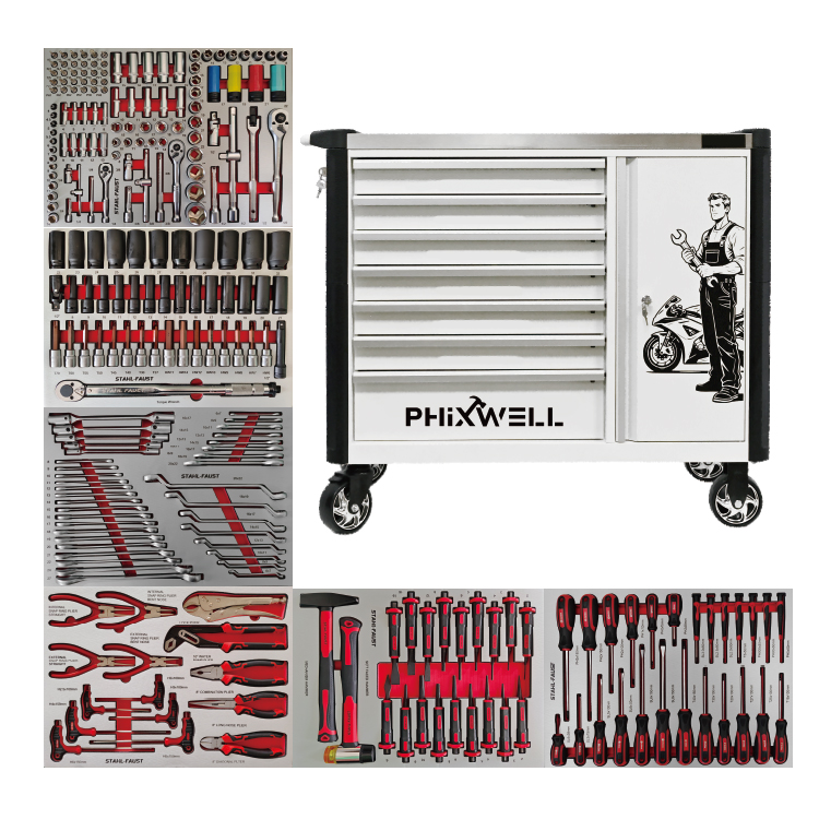 719516 PHIXWELL 7 laci kabinet alat model baharu