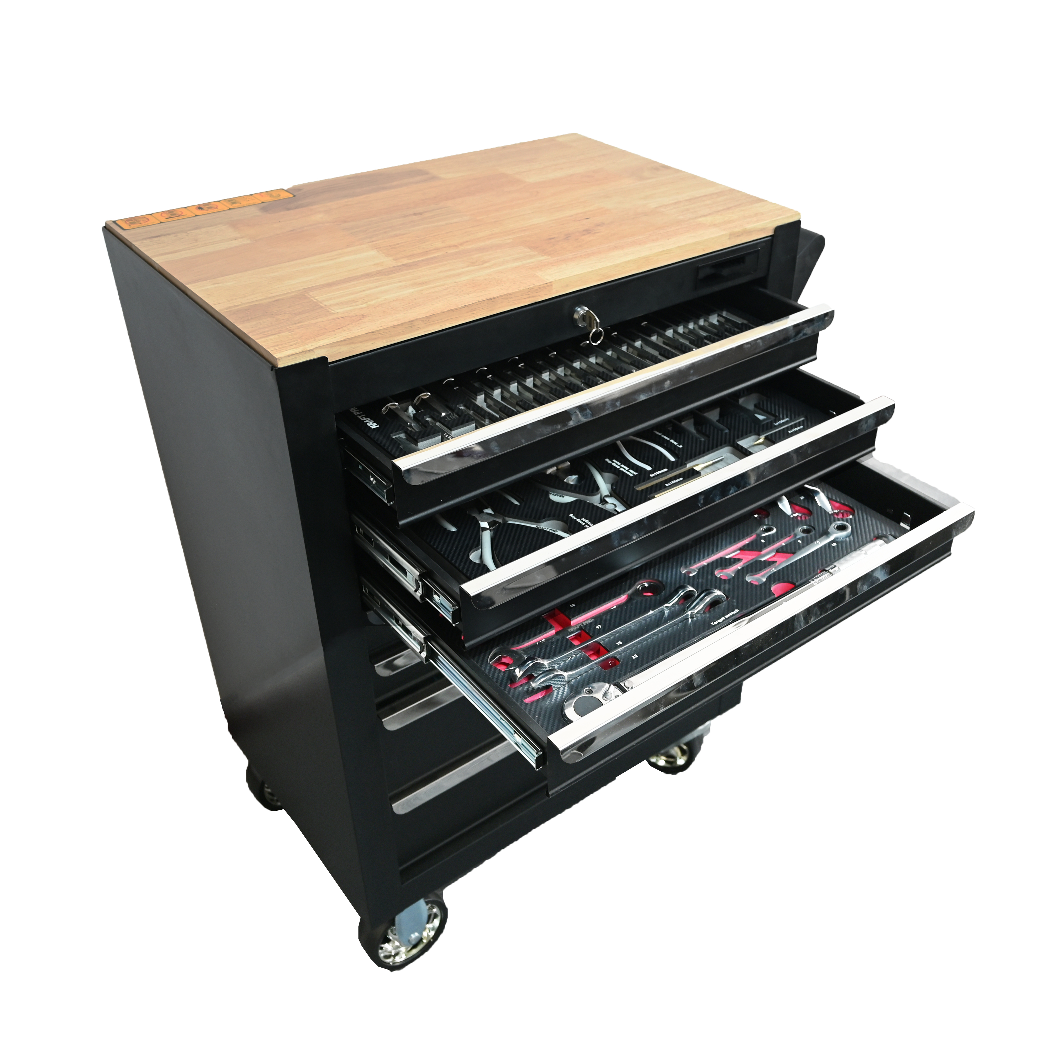 719506 PHIXWELL 7 laci kabinet storan dengan kaunter kayu