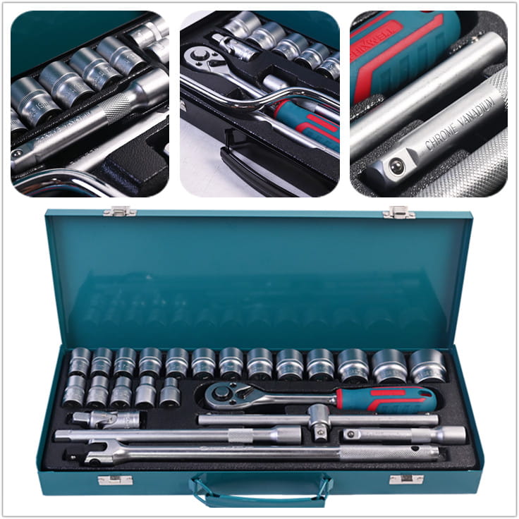 717303 SET SOKET KOTAK BESI PHIXWELL 24 PCS